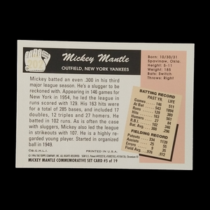 1996 Mickey Mantle Topps Chrome Refractor 1955 Reprint