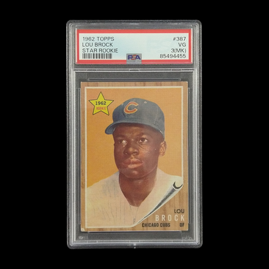 1962 Topps Lou Brock Star Rookie #387 PSA VG MK