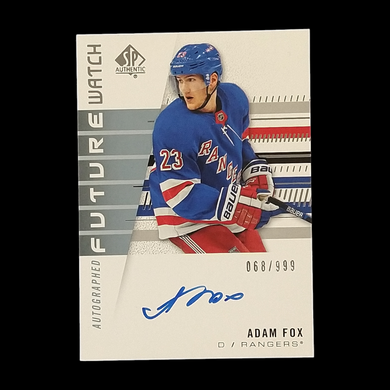 2019-20 Upper Deck SP Authentic Adam Fox Future Watch Rookie Autograph