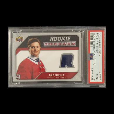 2021-22 Upper Deck Series 2 Cole Caufield Rookie Jersey PSA 9