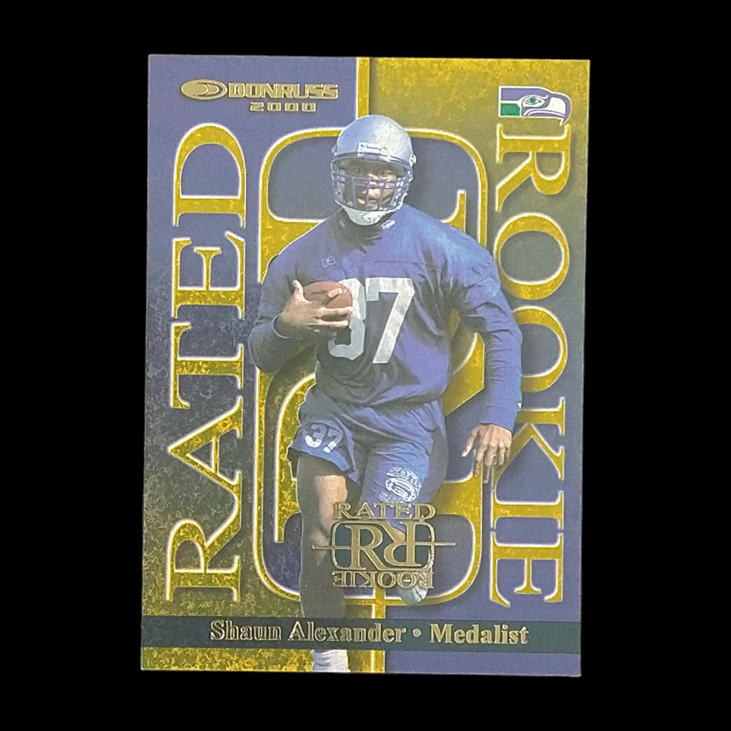 2000 Donruss Shaun Alexander Rated Rookie Medalist Serial # /100