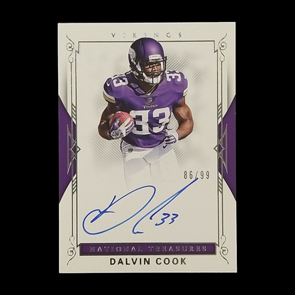 2017 Panini National Treasures Dalvin Cook Rookie Autograph Serial # /99