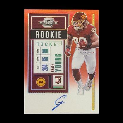 2020 Panini Optic Contenders Chase Young Rookie Red Prizm Autograph Serial # /199