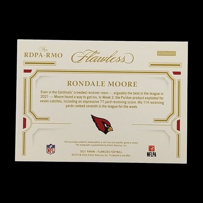 2021 Panini Flawless Rondale Moore Rookie Patch Autograph Serial # /25