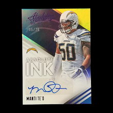 Load image into Gallery viewer, 2024 Panini Absolute Manti Te&#39;o Absolute Ink Autograph Serial # /20