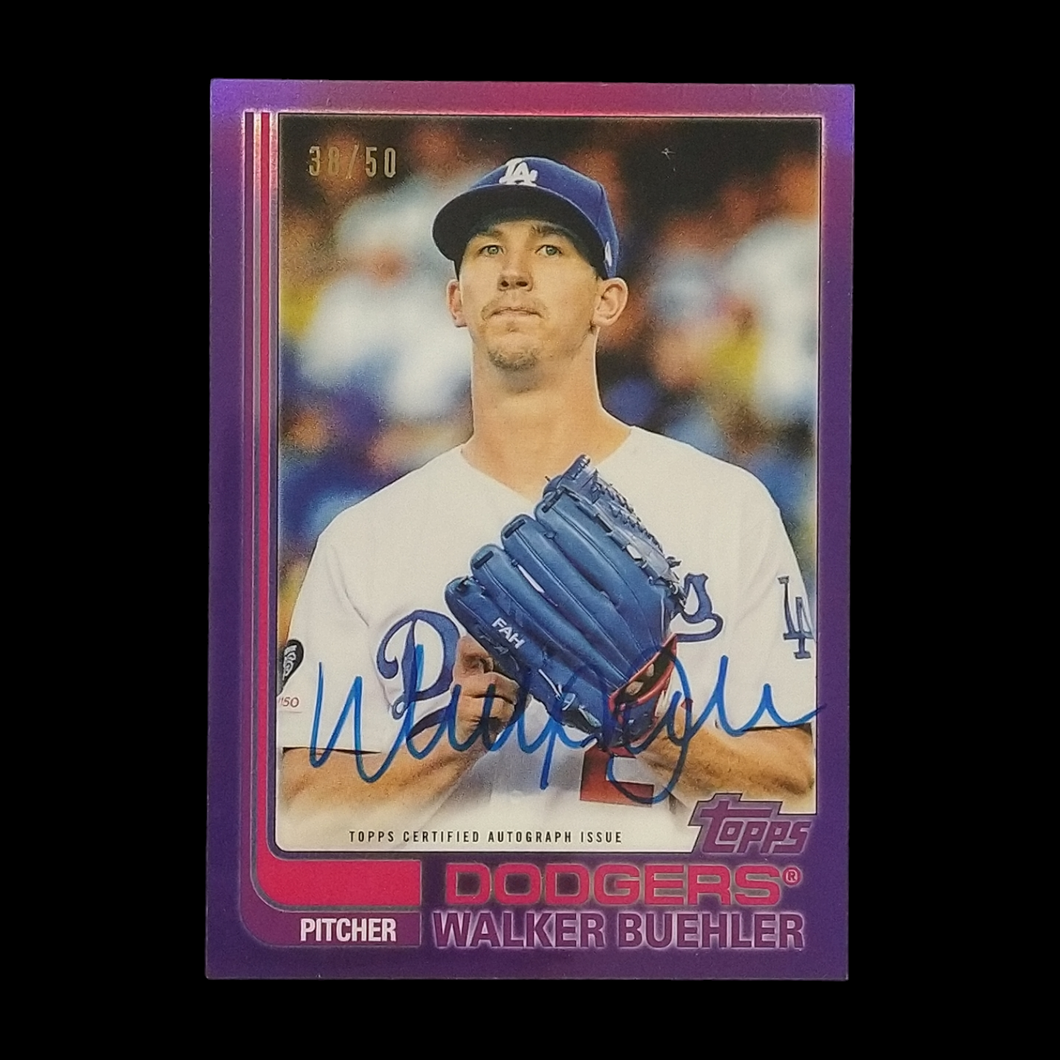 2021 Topps Tribute Walker Buehler 1982 Throwback Purple Refractor Autograph Serial # /50