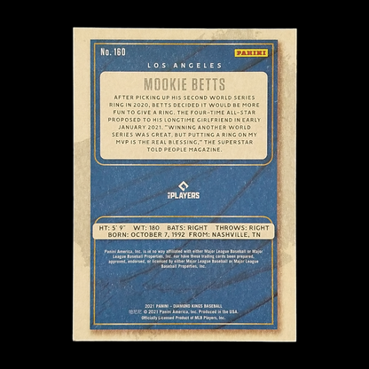 2021 Panini Diamond Kings Mookie Betts Wood Frame Serial # /15