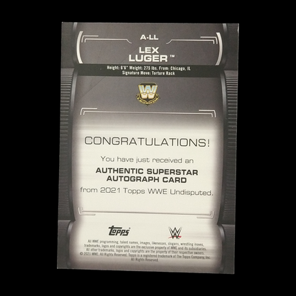 2021 Topps Undisputed Lex Luger Autograph /199
