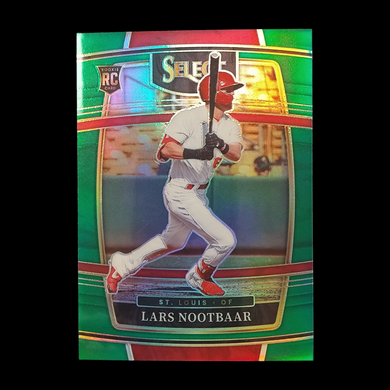 2022 Panini Select Lars Nootbaar Rookie Green Prizm Serial # /5