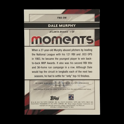 2023 Topps Finest Dale Murphy Autograph