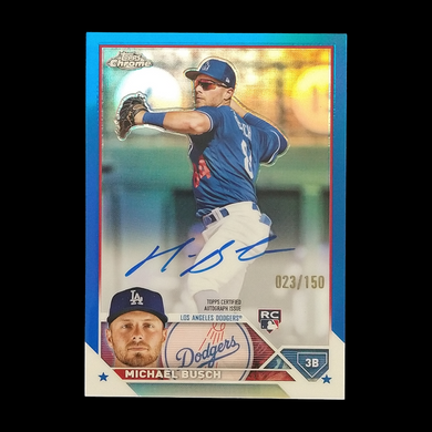 2023 Topps Chrome Michael Busch Rookie Blue Refractor Autograph /150