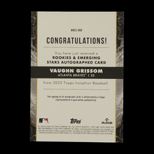Load image into Gallery viewer, 2023 Topps Inception Vaughn Grissom Rookie Autograph