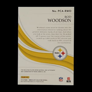 2019 Panini Immaculate Rod Woodson Triple Jersey Autograph /99