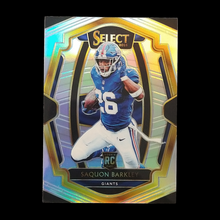 Load image into Gallery viewer, 2018 Panini Select Saquon Barkley Rookie Premier Level Silver Prizm