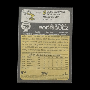 2022 Topps Heritage Julio Rodriguez Rookie Blue Sparkle #700