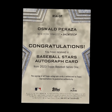 Load image into Gallery viewer, 2023 Topps Oswald Peraza Baseball Stars Autograph