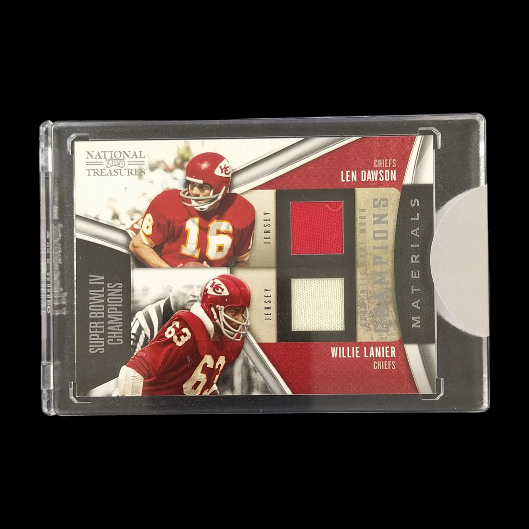 2009 Panini National Treasures Len Dawson & Willie Lanier  Dual Jersey /99