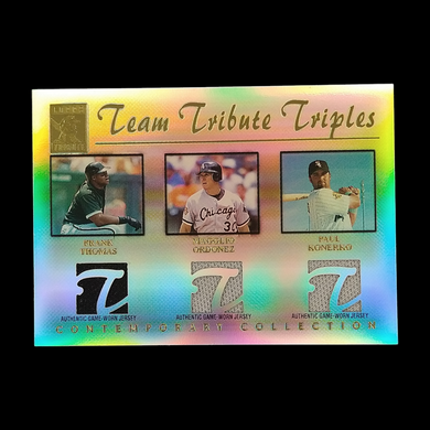 2003 Topps Tribute Frank Thomas , Magglio Ordonez , Paul Konerko Triple Jersey Relic