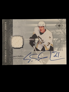 2006-07 Upper Deck Ultimate Evgeni Malkin Rookie Year Jersey Autograph /50