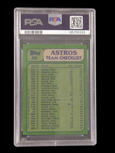 Load image into Gallery viewer, 1982 Topps Astros Pitching Leaders Art Howe &amp; Nolan Ryan PSA 9