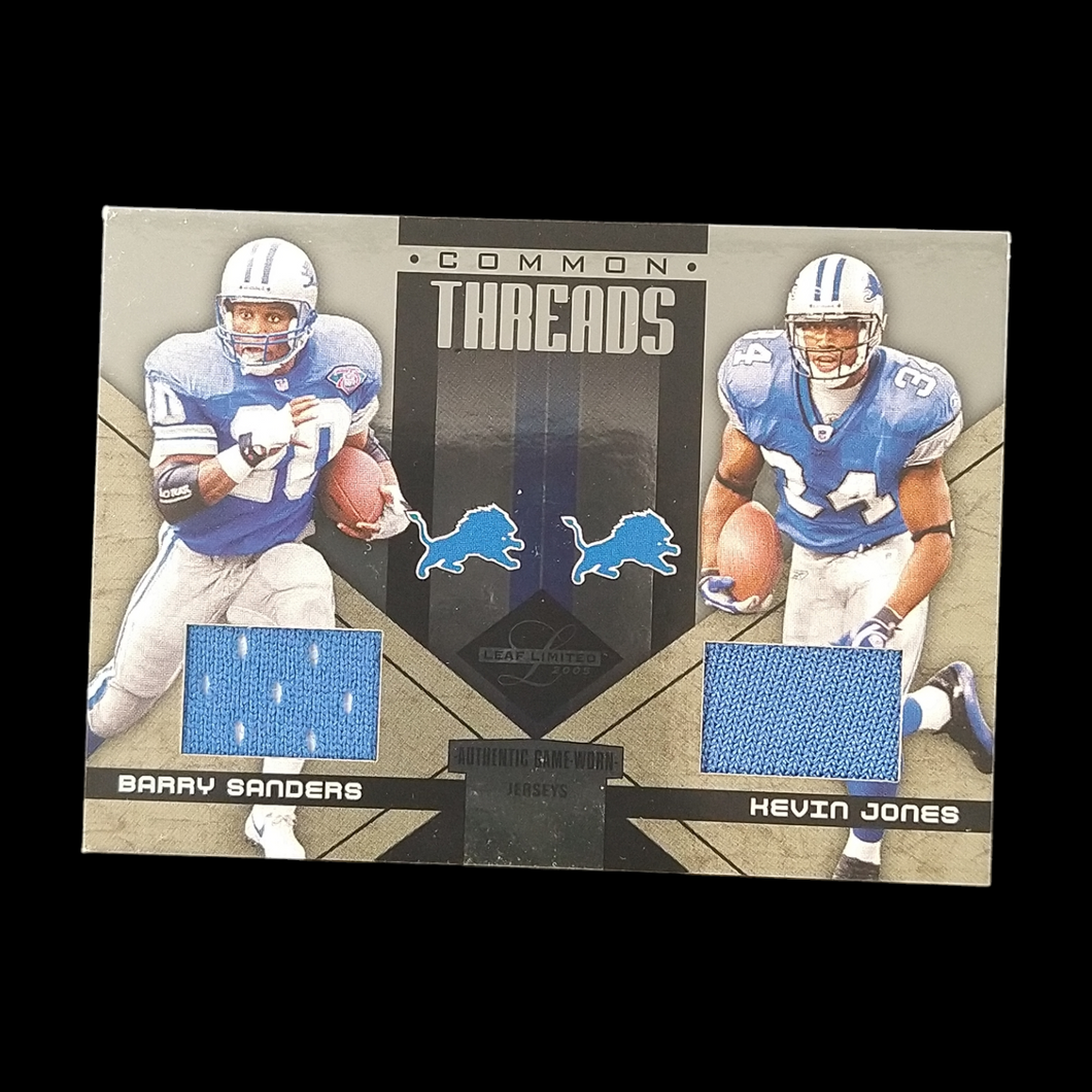 2005 Leaf Limited Barry Sanders & Kevin Jones Dual Jersey /25