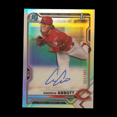 2021 Bowman Chrome Andrew Abbott Refractor Autograph /499