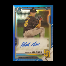 Load image into Gallery viewer, 2021 Bowman Chrome Robert Gasser Blue Refractor Autograph /150