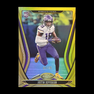 2020 Panini Certified Justin Jefferson Mirror Gold Prizm /25 Rookie