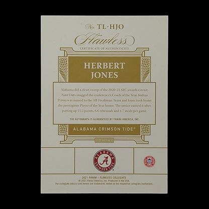 2021-22 Panini Flawless Herbert Jones Rookie Autograph /25