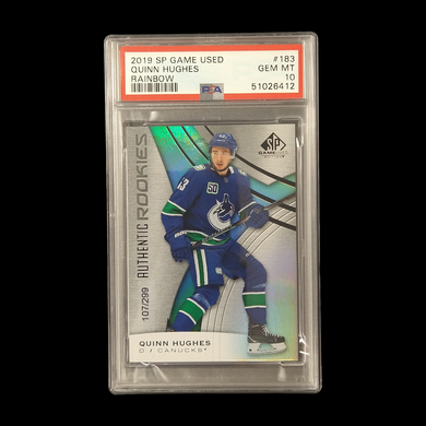 2019 Upper Deck SP Game Used Quinn Hughes Rainbow PSA 10