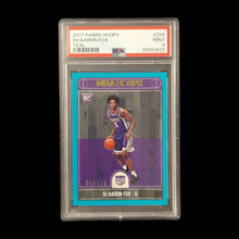 Load image into Gallery viewer, 2017 Panini Hoops De&#39;Aaron Fox Rookie Teal /125 PSA 9