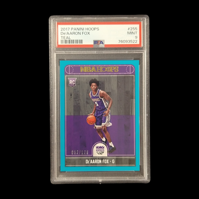 2017 Panini Hoops De'Aaron Fox Rookie Teal /125 PSA 9