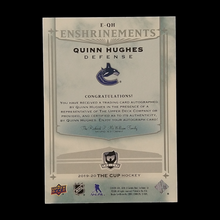 Load image into Gallery viewer, 2019-20 Upper Deck The Cup Quinn Hughes Enshrinements Rookie Autograph /99