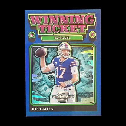 2021 Panini Contenders Optic Josh Allen Winning Ticket Blue Prizm /99