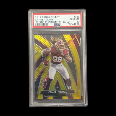 2019 Panini Select Chase Young XRC Rookie Gold Prizm /10 PSA 10