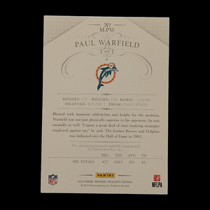 2014 Panini National Treasures Paul Warfield Jersey Patch /5