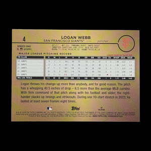 2024 Topps Logan Webb Golden Mirror SSP