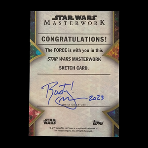 2023 Topps Masterwork Imperial Shuttle Rusty Gilligan 1/1 Sketch