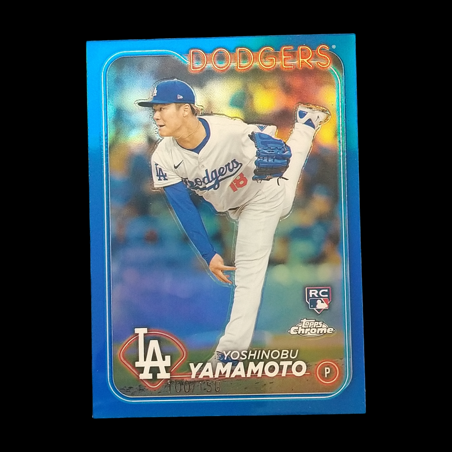 2024 Topps Chrome Yoshinobu Yamamoto Rookie Blue Refractor /150