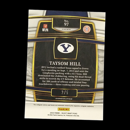 2022 Panini Select Draft Tayson Hill Green Emerald Prizm /5