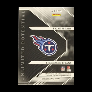 2023 Panini Limited Tyjae Spears Rookie Jersey Patch /25