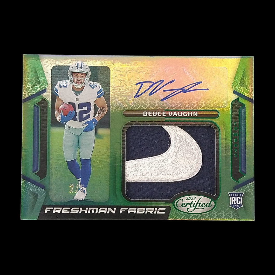 2023 Panini Certified Deuce Vaughn Emerald Rookie Nike Patch Autograph /5