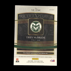 2023 Panini Select Draft Trey McBride Youth Explosion Gold Prizm Autograph /10