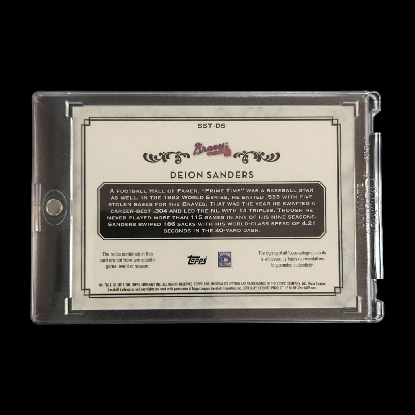 2014 Topps Museum Deion Sanders Triple Bat Autograph /25