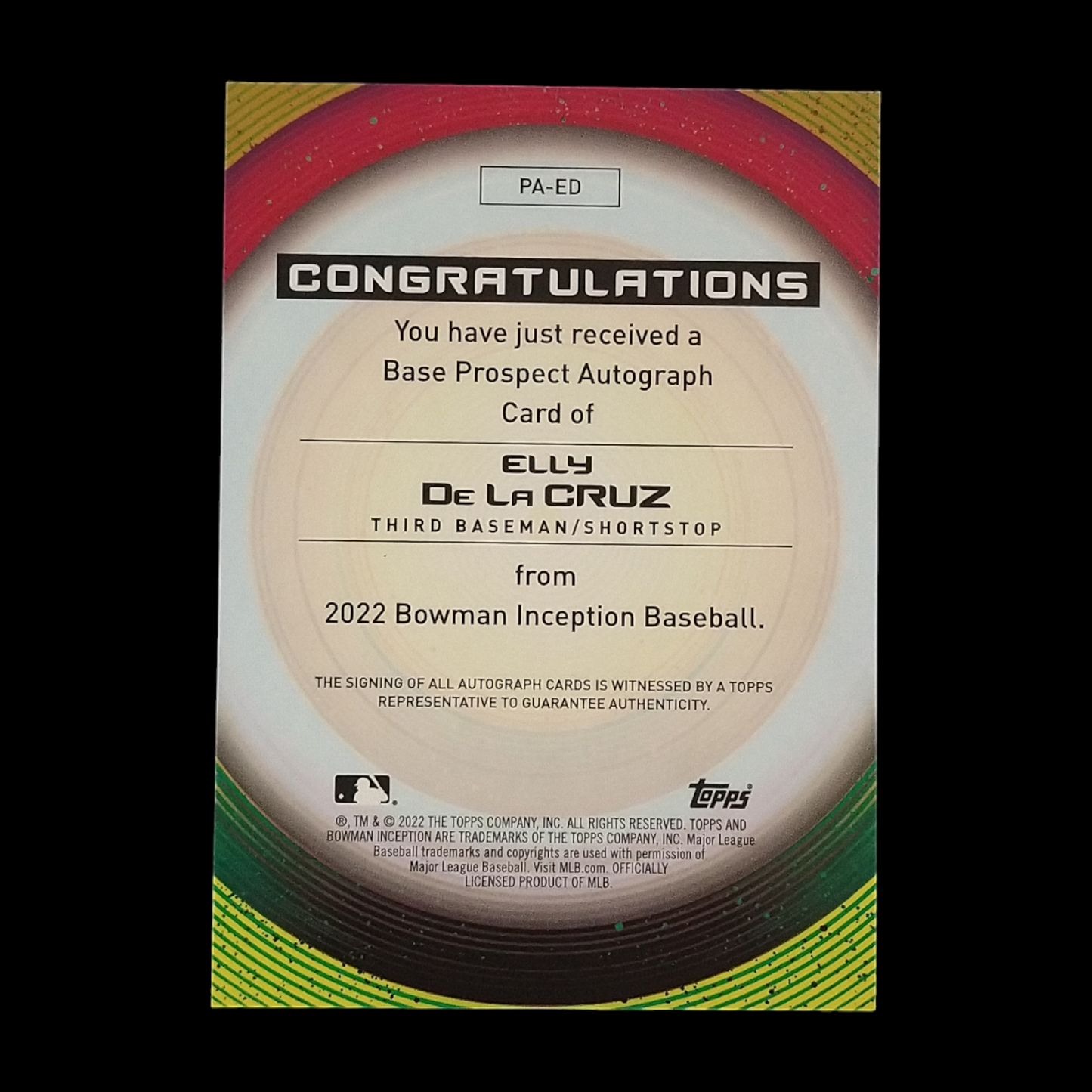 2022 Topps Inception Elly De La Cruz Autograph /75