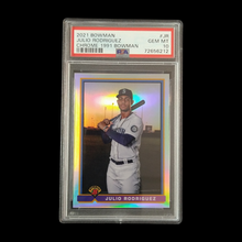 Load image into Gallery viewer, 2021 Bowman Julio Rodriguez Chrome 1991 PSA 10