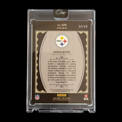 2023 Panini One Hines Ward Blue Prizm Autograph /49