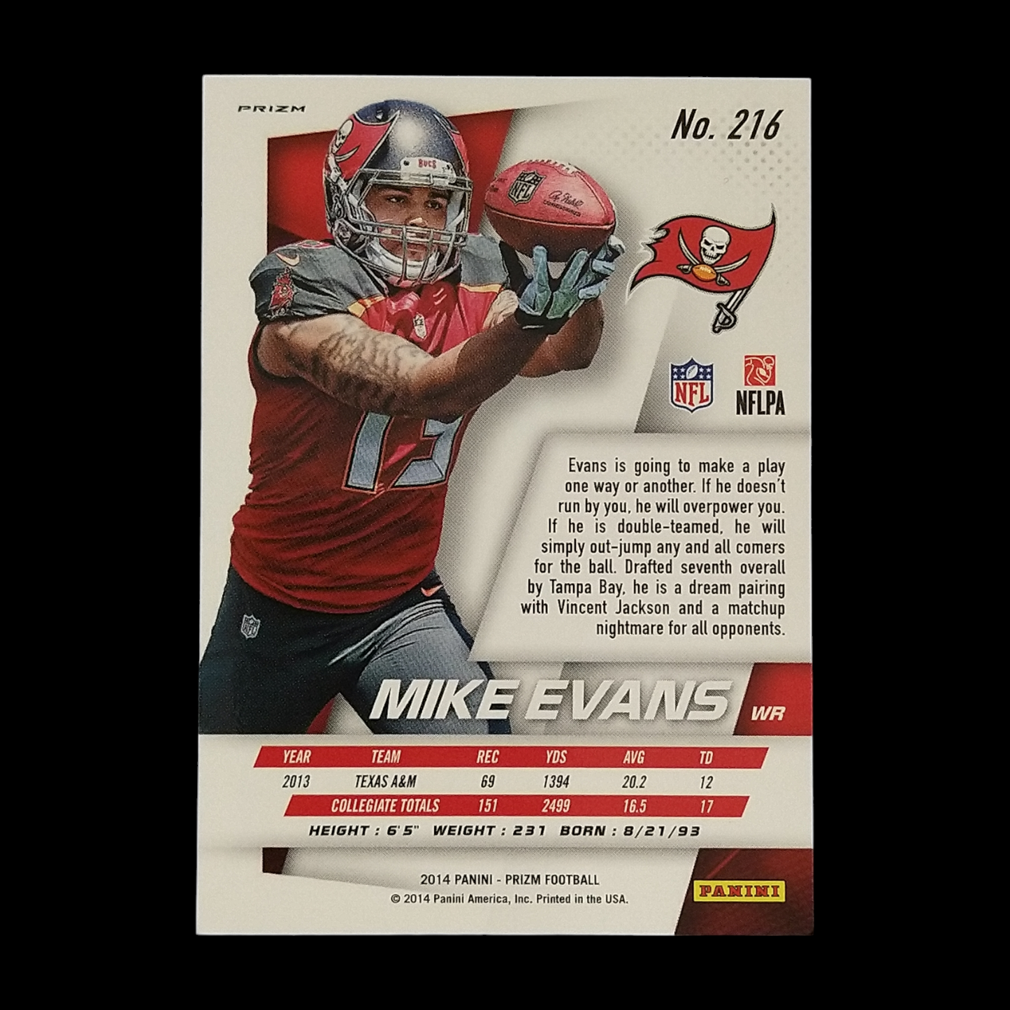 2014 Panini Prizm Mike Evans Red Gold Rookie