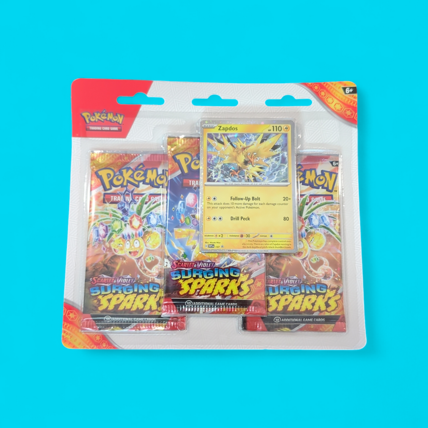 Pokémon Scarlet & Violet Surging Sparks 3 Pack Blister (styles vary)
