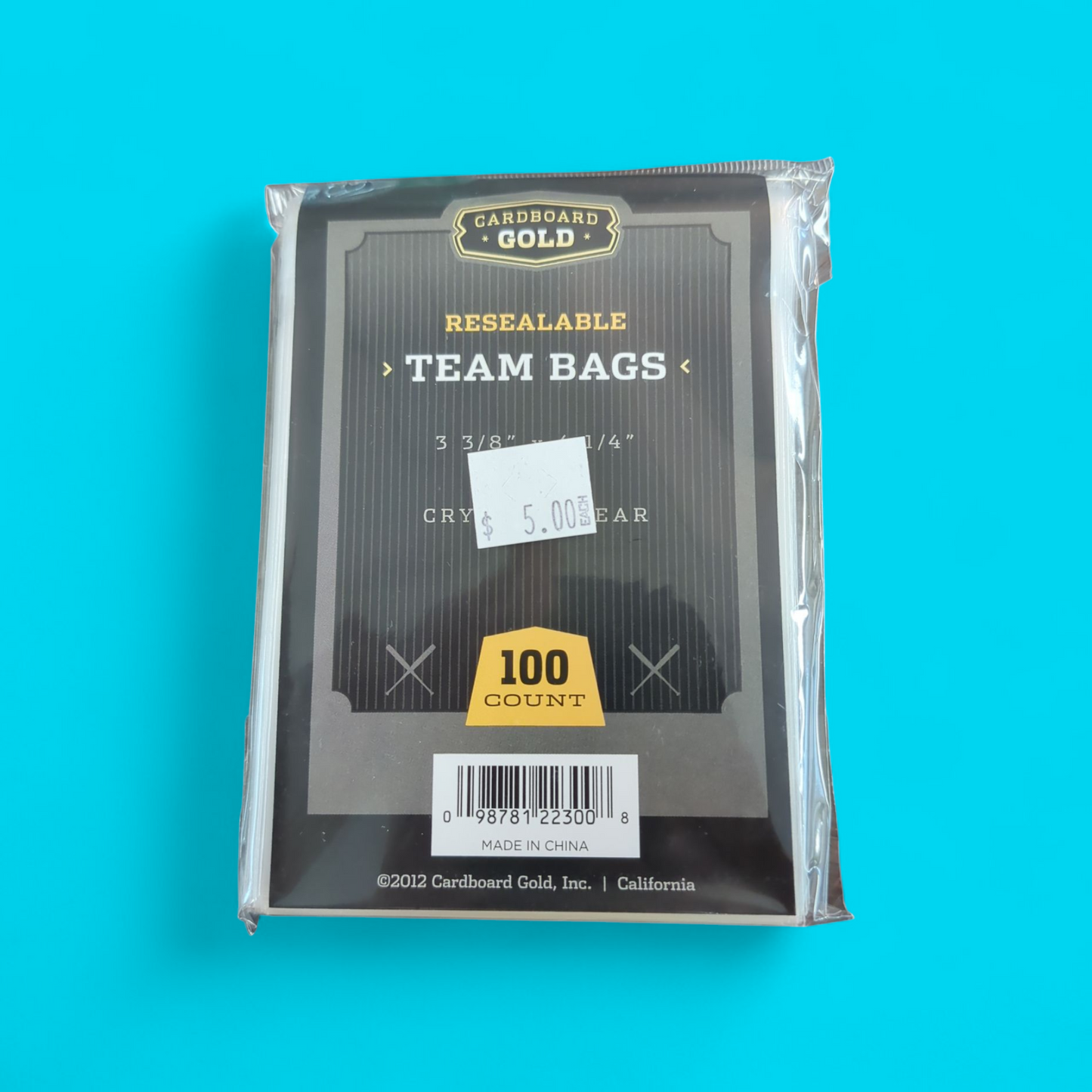 Cardboard Gold Resealable Team Bags